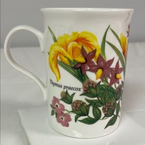 Crown Trent Fine Bone China Floral Tea / Coffee Mug with Iris/ Floral Design